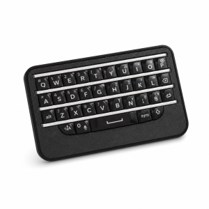 Black BBQ10KBD Lite Q10 mini keyboard on a white background
